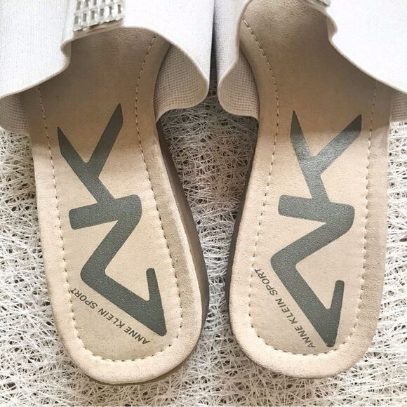 Anne Klein Sport White Sparkle Thong Sandals - Picture 4 of 10